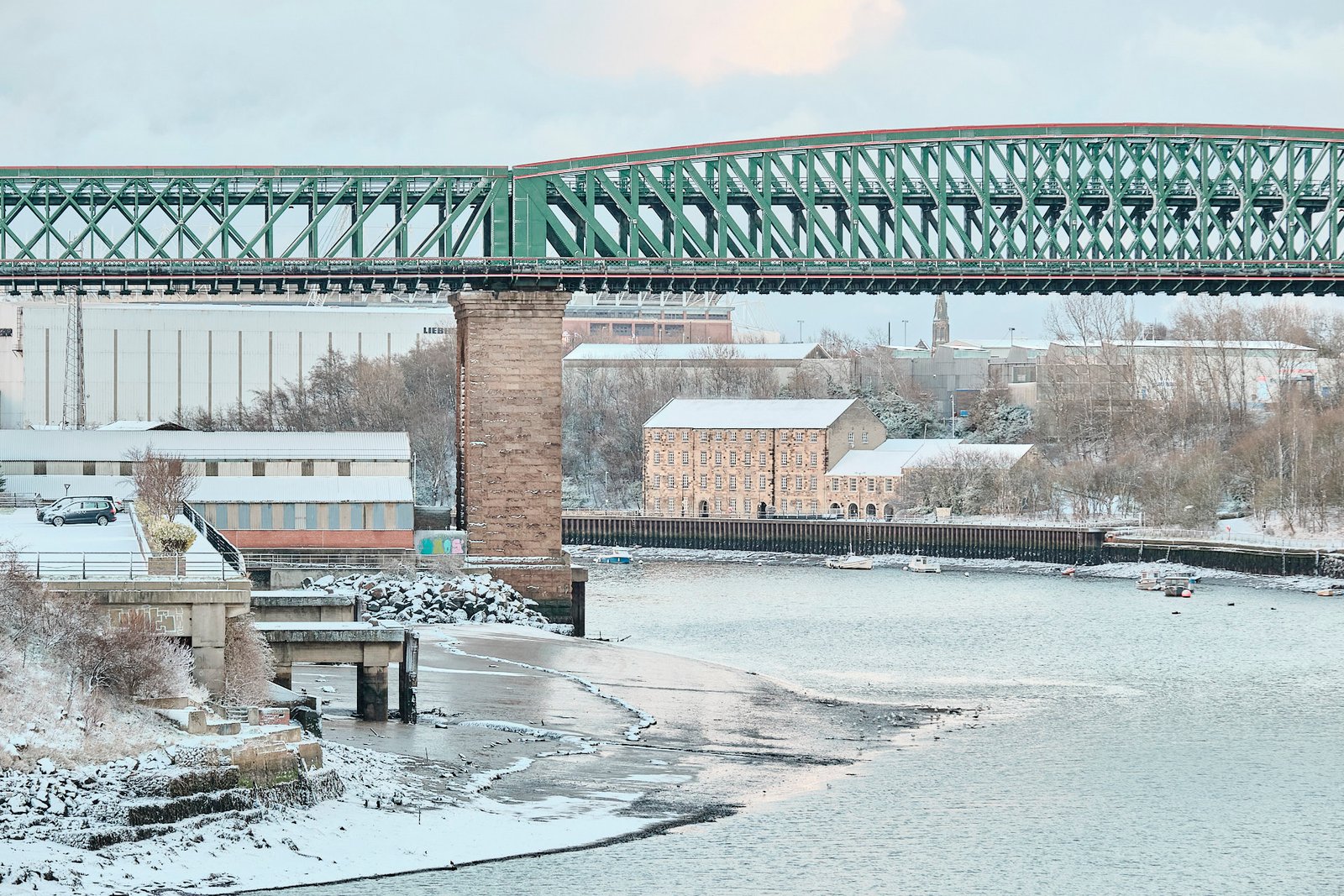 Queen Alexandra Bridge dusted with snow at Deptford, Sunderland - January, Sunderland Calendar 2027